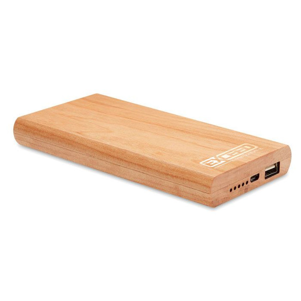 GiftRetail MO9663 - ARENAPOWER Eco-Friendly Bamboo Power Bank 4000mAh with USB & Type C