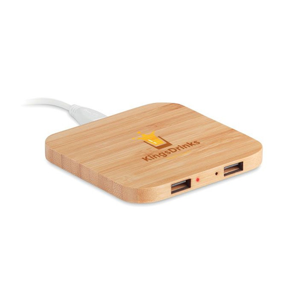 GiftRetail MO9698 - CUADRO Induktive Ladestation Bambus