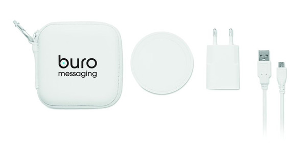 GiftRetail MO9785 - WIRELESS PLATO SET Wireless charger travel set