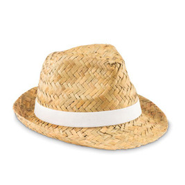 GiftRetail MO9844 - MONTEVIDEO Elegant Natural Straw Hat with Detachable Band