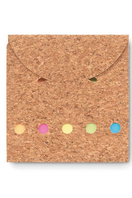 FOLDCORK Eco-Friendly Cork Sticky Note Memo Pad Set - GiftRetail MO9858