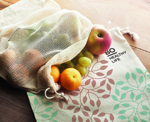 GiftRetail MO9865 - VEGGIE Eco-Friendly Reusable Cotton Mesh Shopping Bag