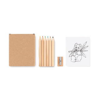 LITTLE VANGOGH Creative Kids Wooden Colouring Set with Sheets - GiftRetail MO9873