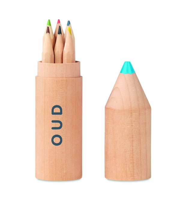 GiftRetail MO9875 - PETIT COLORET Elegant Wooden Pencil Set in Stylish Box