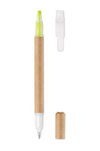 DUO PAPER Eco-Friendly Dual Function Pen and Highlighter - GiftRetail MO9895