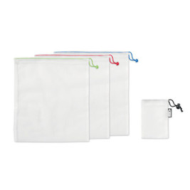 GiftRetail MO9898 - VEGGIE SET RPET Eco-Friendly Reusable RPET Mesh Produce Bags Set