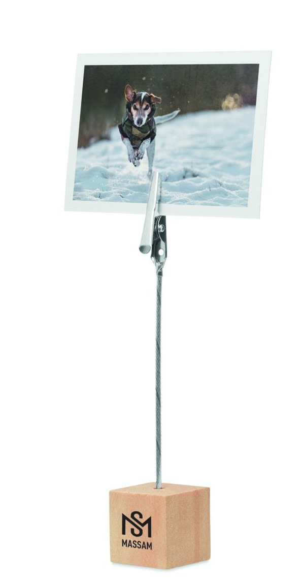 GiftRetail MO9947 - HELLO CLIP Natural Pine Wood Photo and Memo Clip Holder