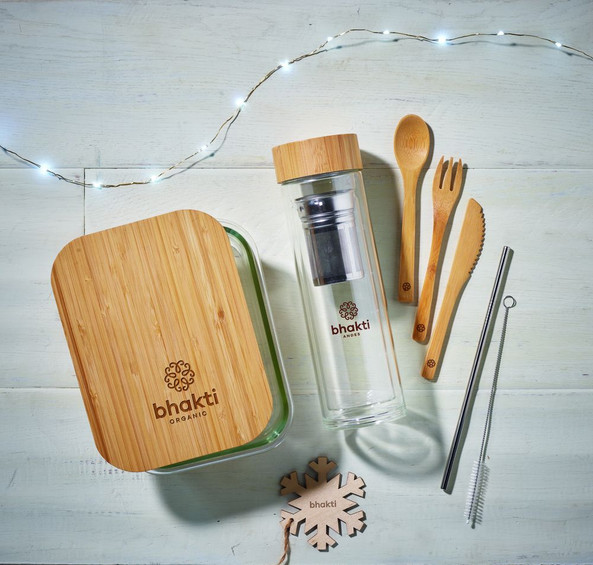 GiftRetail MO9962 - TUNDRA LUNCHBOX Eco-Friendly Glass Lunchbox with Bamboo Lid