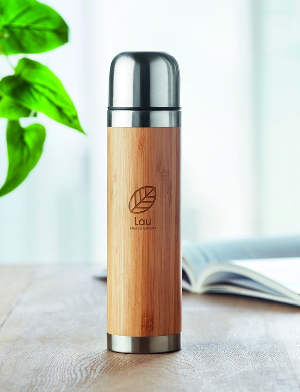 GiftRetail MO9991 - CHAN BAMBOO Eco-Friendly Bamboo Insulated Stainless Steel Flask