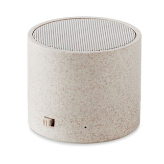 ROUND BASS+ 3W speaker in wheat straw/ABS - GiftRetail MO9995