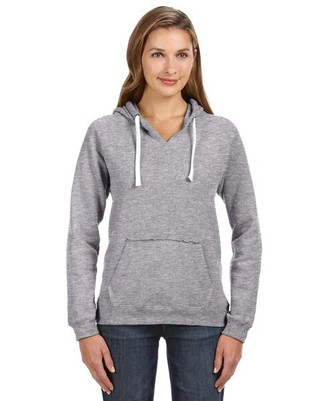 J. America JA8836 - Ladies Sydney Brushed V-Neck Hooded Sweatshirt