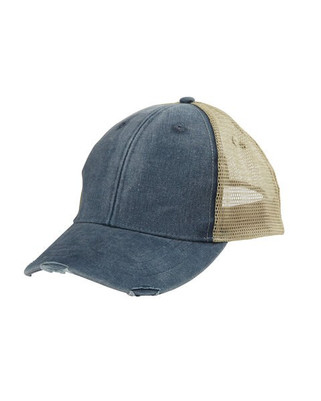 Adams OL102 - Gorra de camionero apenada teñida con pigmento de 6 paneles