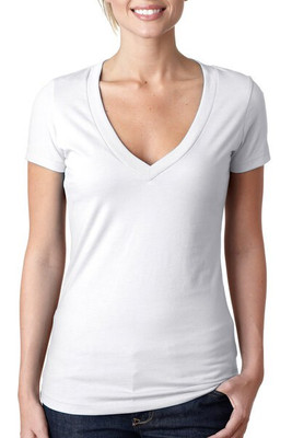 Next Level Apparel 6640 - Ladies CVC Deep V-Neck T-Shirt
