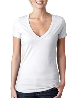 Next Level Apparel 6640 - Ladies CVC Deep V-Neck T-Shirt