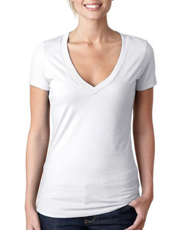 Next Level Apparel 6640 - Ladies CVC Deep V-Neck T-Shirt