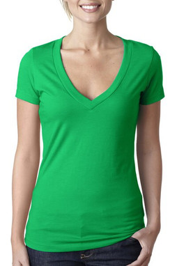Next Level Apparel 6640 - Ladies CVC Deep V-Neck T-Shirt