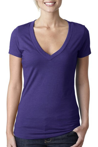 Next Level Apparel 6640 - Ladies CVC Deep V-Neck T-Shirt