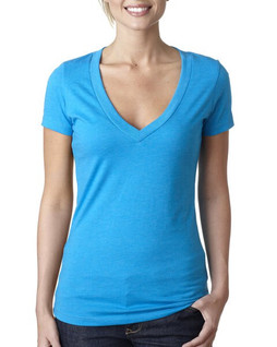 Next Level Apparel 6640 - Ladies CVC Deep V-Neck T-Shirt