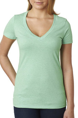 Next Level Apparel 6640 - Ladies CVC Deep V-Neck T-Shirt