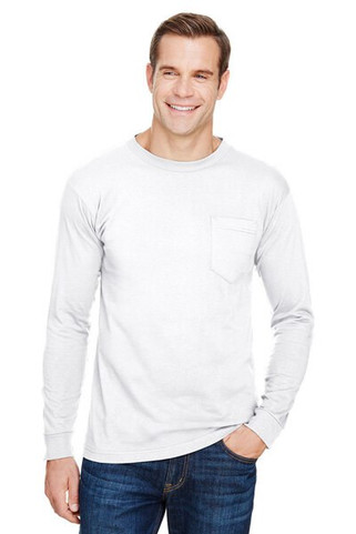 Bayside BA3055 - Unisex Union-Made Long-Sleeve Pocket Crew T-Shirt