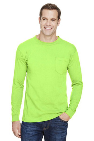 Bayside BA3055 - Unisex Union-Made Long-Sleeve Pocket Crew T-Shirt