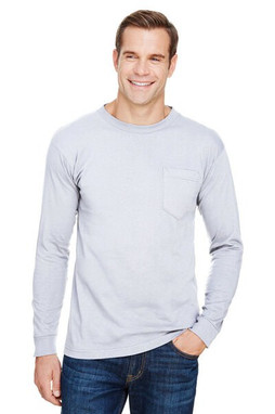 Bayside BA3055 - Unisex Union-Made Long-Sleeve Pocket Crew T-Shirt