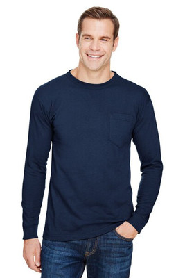 Bayside BA3055 - Unisex Union-Made Long-Sleeve Pocket Crew T-Shirt