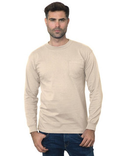 Bayside BA3055 - Unisex Union-Made Long-Sleeve Pocket Crew T-Shirt