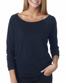 Next Level Apparel 6951 - Ladies French Terry 3/4-Sleeve Raglan