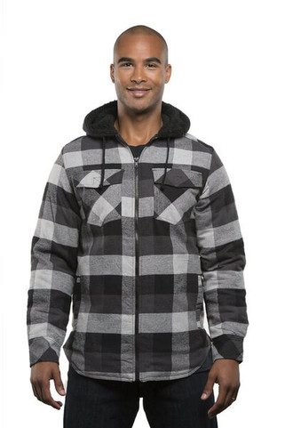 Burnside B8620 - Mens Hooded Flannel Jacket