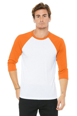 Bella+Canvas 3200 - T-shirt de baseball unisexe à manches 3/4