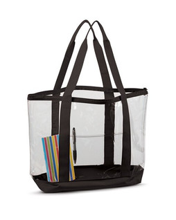 Liberty Bags 7009 - Bolsa Transparente Grande con Cierre y Bolsillo Frontal