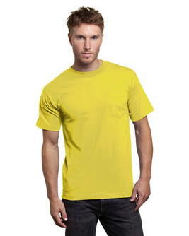 Bayside BA7100 - Adult 6.1 oz., 100% Cotton Pocket T-Shirt