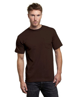 Bayside BA7100 - Adult 6.1 oz., 100% Cotton Pocket T-Shirt