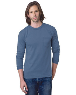 Bayside BA8100 - Adult 6.1 oz., 100% Cotton Long Sleeve Pocket T-Shirt