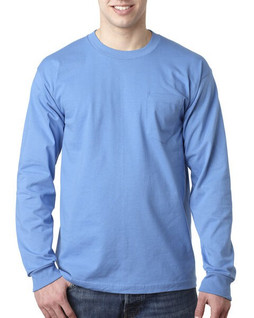 Bayside BA8100 - Adult 6.1 oz., 100% Cotton Long Sleeve Pocket T-Shirt
