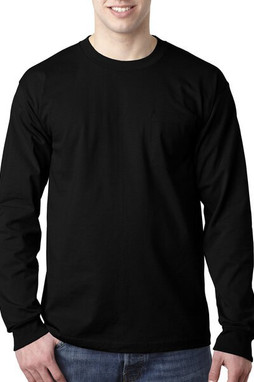 Bayside BA8100 - Adult 6.1 oz., 100% Cotton Long Sleeve Pocket T-Shirt