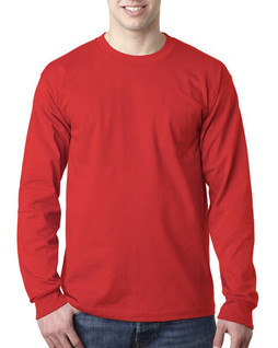 Bayside BA8100 - Adult 6.1 oz., 100% Cotton Long Sleeve Pocket T-Shirt