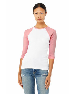 Bella+Canvas B2000 - Ladies Baby Rib 3/4-Sleeve Contrast Raglan T-Shirt