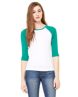 Bella+Canvas B2000 - Ladies Baby Rib 3/4-Sleeve Contrast Raglan T-Shirt