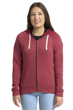 Next Level Apparel 9603 - Ladies Malibu Raglan Full-Zip Hooded Sweatshirt