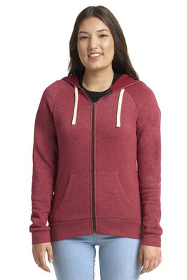 Next Level Apparel 9603 - Ladies Malibu Raglan Full-Zip Hooded Sweatshirt