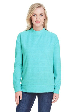 J. America JA8428 - Ladies Weekend French Terry Mock Neck Crew