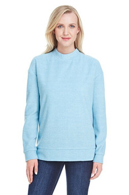 J. America JA8428 - Ladies Weekend French Terry Mock Neck Crew