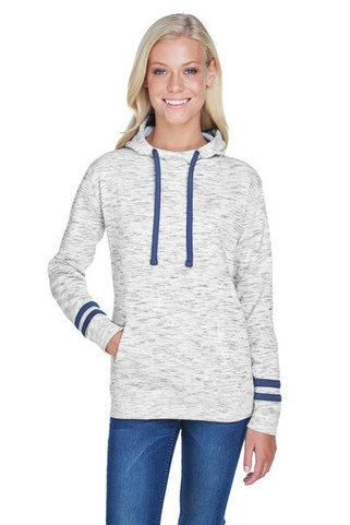 J. America JA8674 - Ladies Melange Scuba Neck Sweatshirt