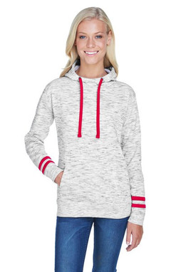 J. America JA8674 - Ladies Melange Scuba Neck Sweatshirt
