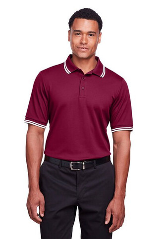 Devon & Jones DG20C - Mens CrownLux Performance Plaited Tipped Polo