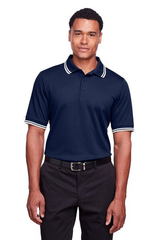 Devon & Jones DG20C - Mens CrownLux Performance Plaited Tipped Polo
