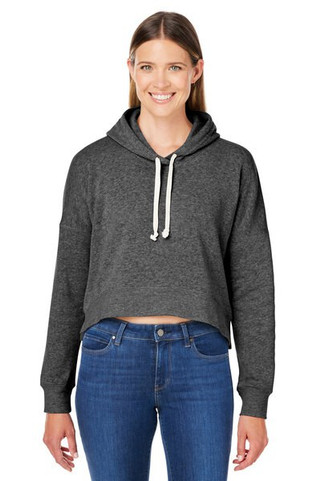J. America 8853JA - Ladies Triblend Cropped Hooded Sweatshirt