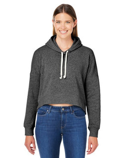 J. America 8853JA - Ladies Triblend Cropped Hooded Sweatshirt